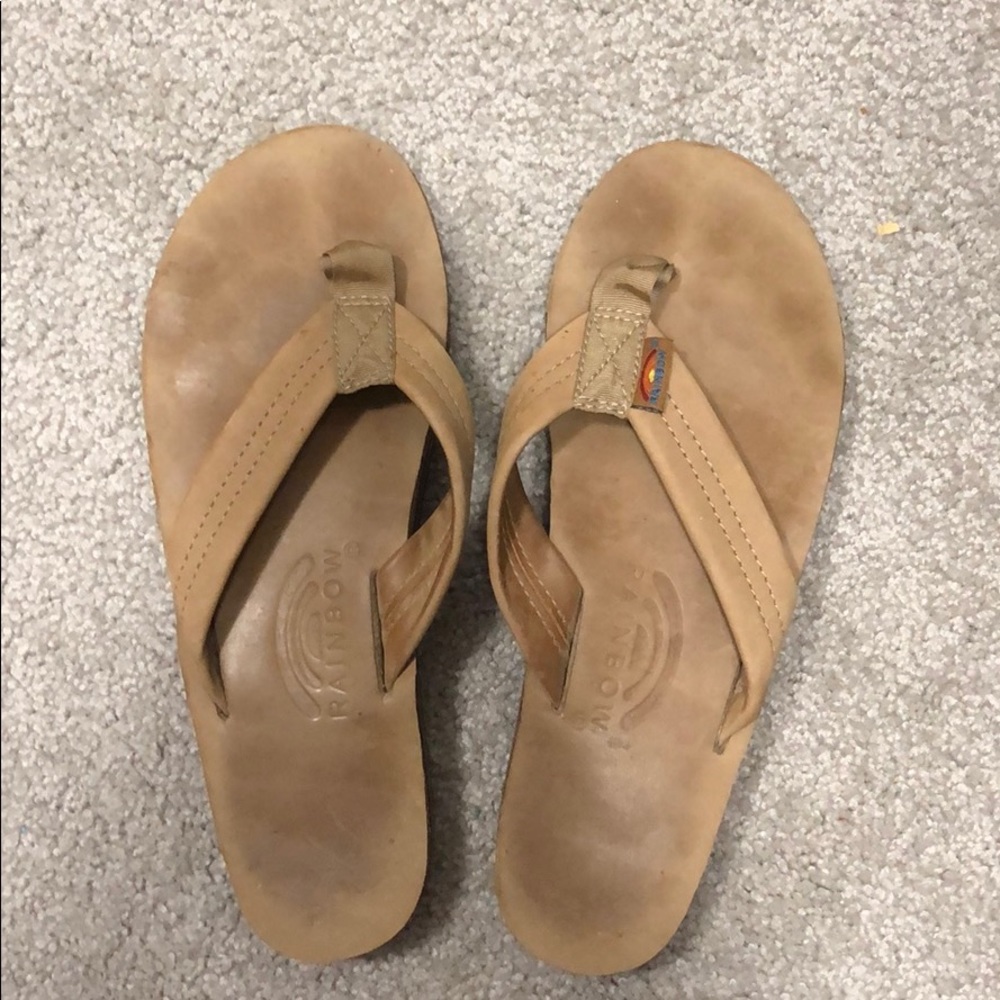 Rainbow flip flops